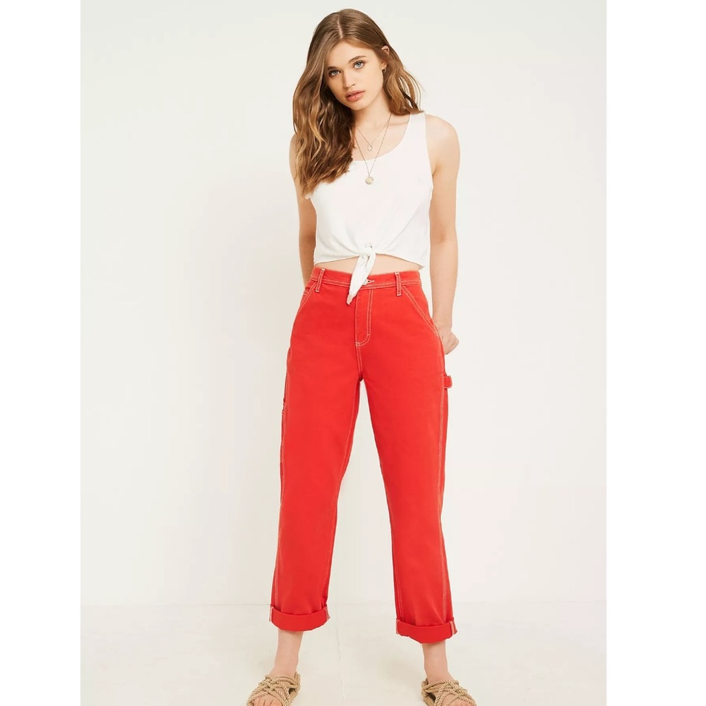 UO BDG Red Contrast Stitch Workwear Jeans